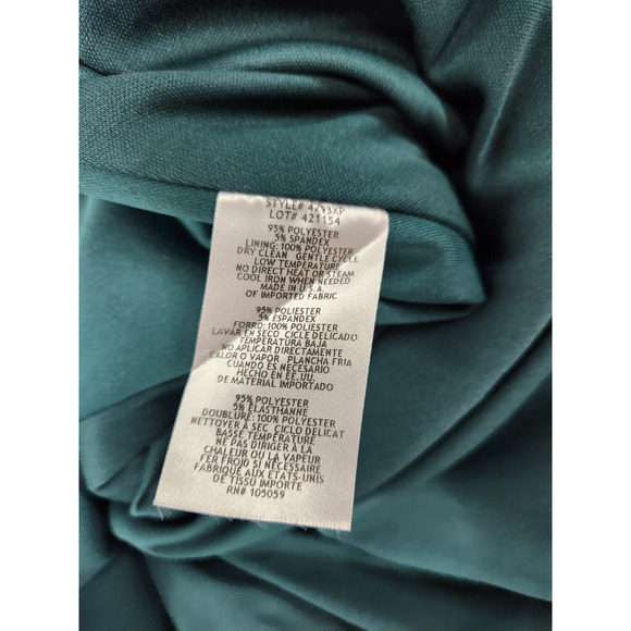 Xscape Women's Long Off Shoulder Sweetheart Neck Side Ruffle Gown, Sz 14P Hunter - Picture 10 of 14